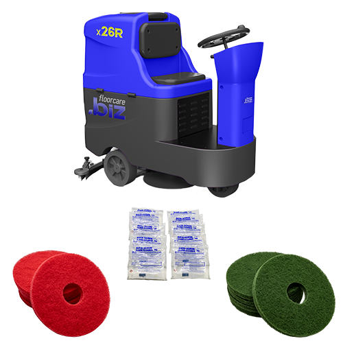 Battery micro rider floor scrubbing package - 341-2002